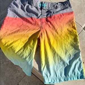 Art Class, Swim Trunks, Size 18, Rainbow Ombre Board Shorts Adjustable Waist